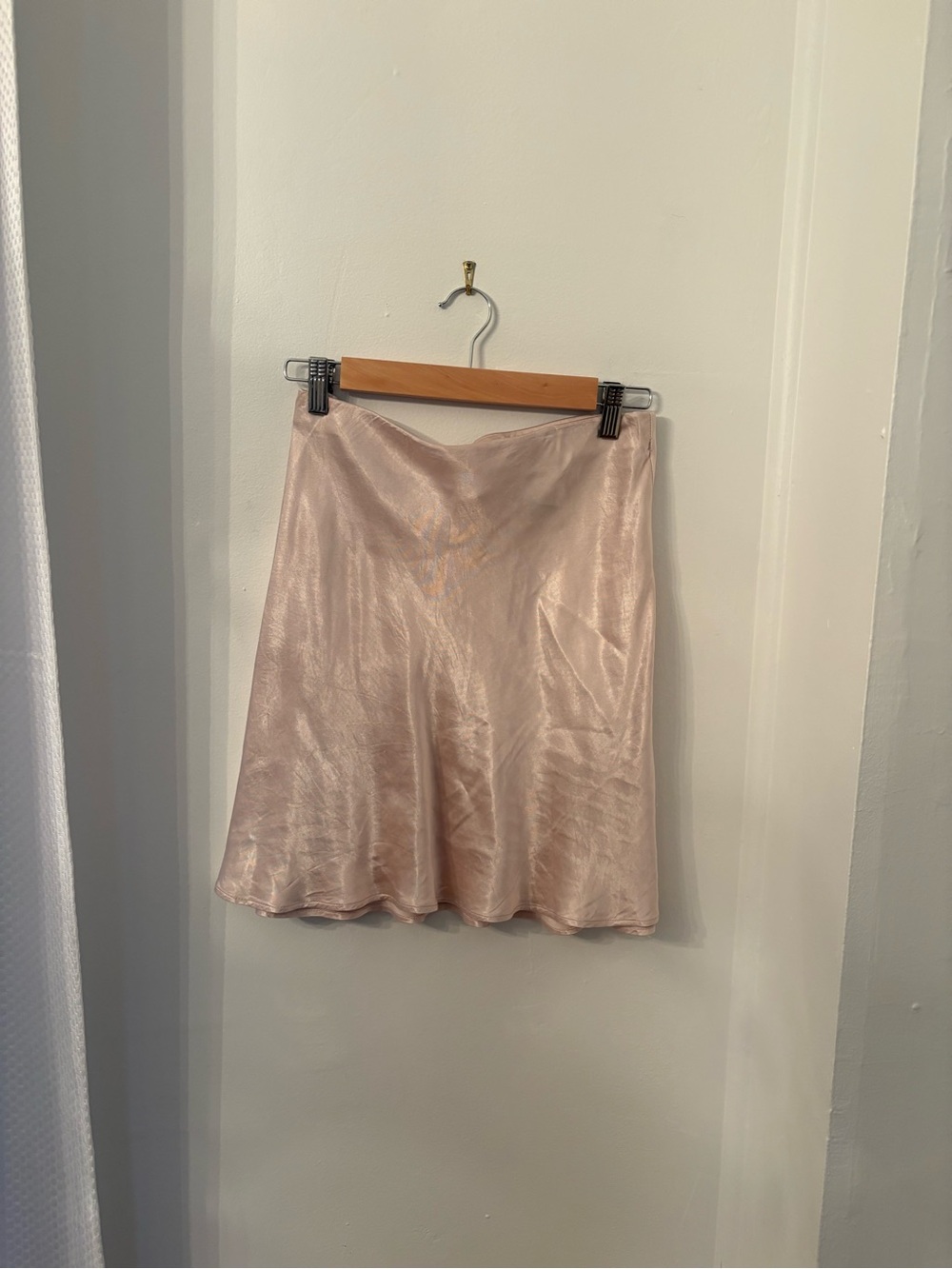 H&M Pale Pink Satin Skater Skirt